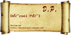 Décsei Pál névjegykártya