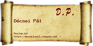 Décsei Pál névjegykártya